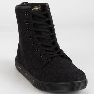 DR. MARTENS Sheridan Leopard Womens Canvas Boots